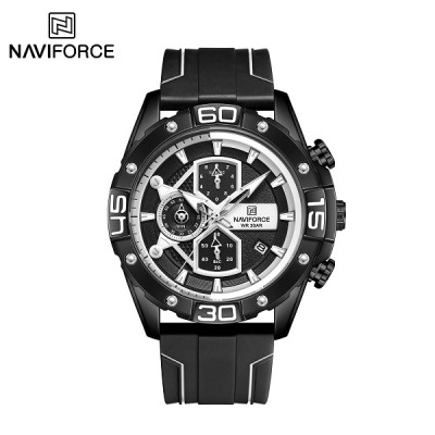 NAVIFORCE NF8018 Men's Sports Watch Men's Silicon Chronograph luxury brand Water Resistant