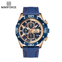NAVIFORCE NF8018 Men's Sports Watch Men's Silicon Chronograph luxury brand Water Resistant