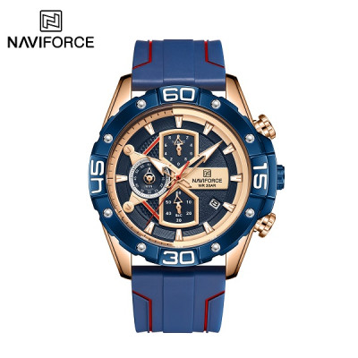 NAVIFORCE NF8018 Men's Sports Watch Men's Silicon Chronograph luxury brand Water Resistant