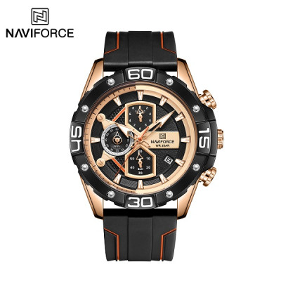 NAVIFORCE NF8018 Men's Sports Watch Men's Silicon Chronograph luxury brand Water Resistant