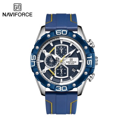 NAVIFORCE NF8018 Men's Sports Watch Men's Silicon Chronograph luxury brand Water Resistant