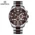 NAVIFORCE NF8019S Mens Watches TPU band Fashion Sport Quartz Watches Man Watch Chronograph Waterproof - Silver Coffee 
