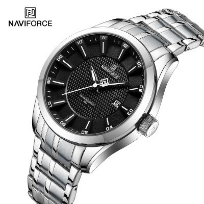 NAVIFORCE 8032 Men's Watch Business Waterproof Quartz Male Wristwach Stainless Steel High Quality Man Clock
