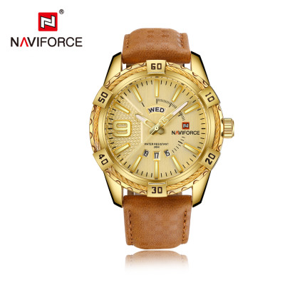 NAVIFORCE NF9117 Fashion Watch for Men Luxury Sport Waterproof Military WristWatch Business Casual Leather Strap Date