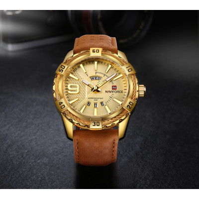 NAVIFORCE NF9117 Fashion Watch for Men Luxury Sport Waterproof Military WristWatch Business Casual Leather Strap Date