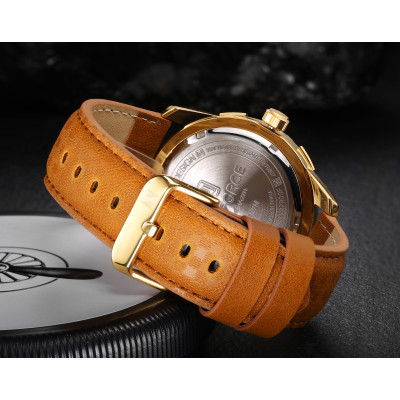 NAVIFORCE NF9117 Fashion Watch for Men Luxury Sport Waterproof Military WristWatch Business Casual Leather Strap Date