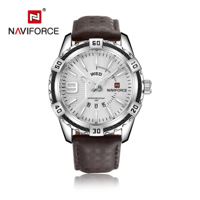 NAVIFORCE NF9117 Fashion Watch for Men Luxury Sport Waterproof Military WristWatch Business Casual Leather Strap Date