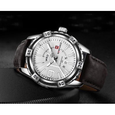 NAVIFORCE NF9117 Fashion Watch for Men Luxury Sport Waterproof Military WristWatch Business Casual Leather Strap Date