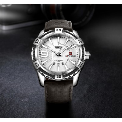 NAVIFORCE NF9117 Fashion Watch for Men Luxury Sport Waterproof Military WristWatch Business Casual Leather Strap Date