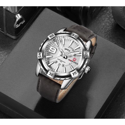 NAVIFORCE NF9117 Fashion Watch for Men Luxury Sport Waterproof Military WristWatch Business Casual Leather Strap Date
