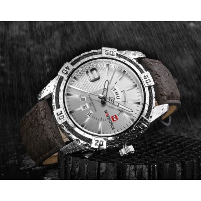NAVIFORCE NF9117 Fashion Watch for Men Luxury Sport Waterproof Military WristWatch Business Casual Leather Strap Date