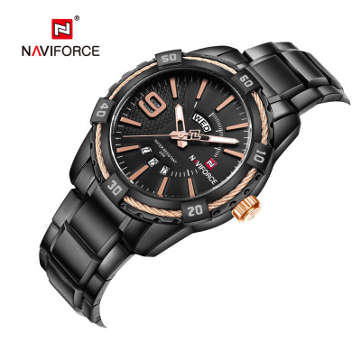 NAVIFORCE NF9117 Fashion Watch for Men Luxury Sport Waterproof Military WristWatch Business Casual Stainless Steel Strap Date