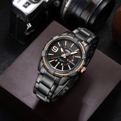 NAVIFORCE NF9117 Fashion Watch for Men Luxury Sport Waterproof Military WristWatch Business Casual Stainless Steel Strap Date