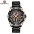NAVIFORCE  NF9183 Man Wristwatch Fashion Sport Men Watch Military Stainless Steel Quartz Male Clock - Rose Gold Black
