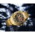 Men Watch NAVIFORCE NF9188 Fashion Dual Display Watches Mens Stainless Steel Luxury Business Wristwatch Male Clock - Golden