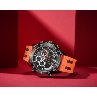 NAVIFORCE NF9188T Fashion Dual Display Watches Mens Silicon Rabber Luxury Business and Sports Wristwatch Male Clock
