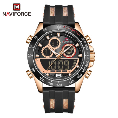 NAVIFORCE NF9188T Fashion Dual Display Watches Mens Silicon Rabber Luxury Business and Sports Wristwatch Male Clock