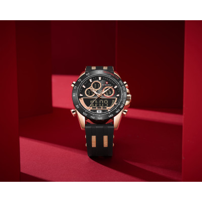 NAVIFORCE NF9188T Fashion Dual Display Watches Mens Silicon Rabber Luxury Business and Sports Wristwatch Male Clock