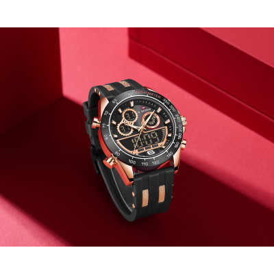 NAVIFORCE NF9188T Fashion Dual Display Watches Mens Silicon Rabber Luxury Business and Sports Wristwatch Male Clock