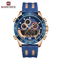 NAVIFORCE NF9188T Fashion Dual Display Watches Mens Silicon Rabber Luxury Business and Sports Wristwatch Male Clock