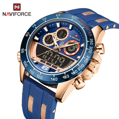 NAVIFORCE NF9188T Fashion Dual Display Watches Mens Silicon Rabber Luxury Business and Sports Wristwatch Male Clock