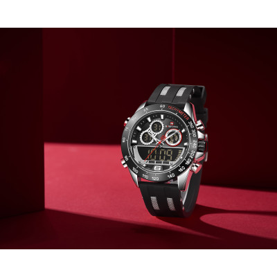 NAVIFORCE NF9188T Fashion Dual Display Watches Mens Silicon Rabber Luxury Business and Sports Wristwatch Male Clock