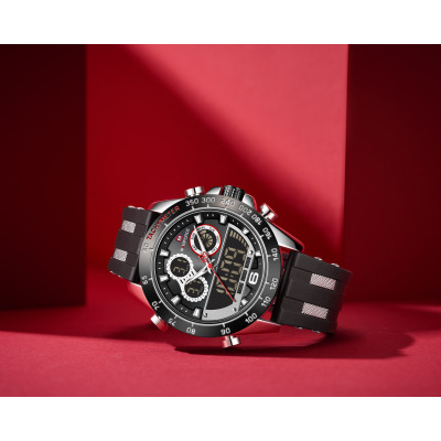NAVIFORCE NF9188T Fashion Dual Display Watches Mens Silicon Rabber Luxury Business and Sports Wristwatch Male Clock