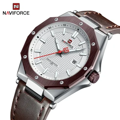 NAVIFORCE 9200 Men Wristwatch Top Brand Luxury Waterproof Man Watch Leather Sport Military Quartz Original Male Clock
