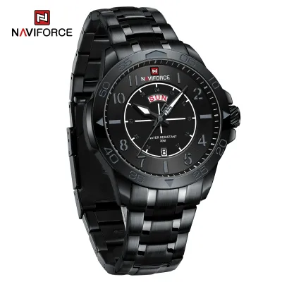 NAVIFORCE NF9204 Original Watches for Men Luxury Fashion Stainless Steel Strap Quartz Wrist watch Male Waterproof Sport Clock