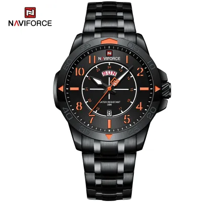 NAVIFORCE NF9204 Original Watches for Men Luxury Fashion Stainless Steel Strap Quartz Wrist watch Male Waterproof Sport Clock