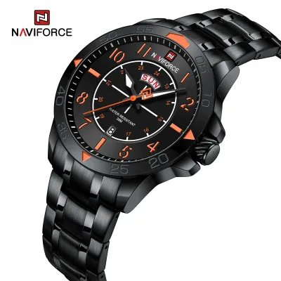 NAVIFORCE NF9204 Original Watches for Men Luxury Fashion Stainless Steel Strap Quartz Wrist watch Male Waterproof Sport Clock