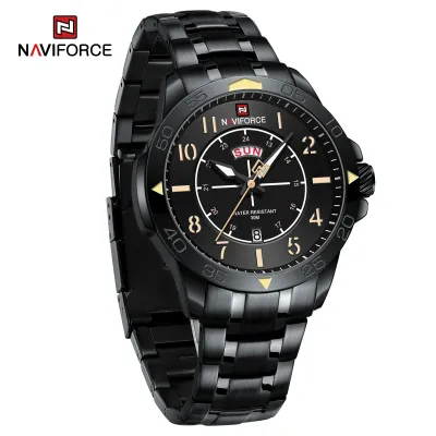 NAVIFORCE NF9204 Original Watches for Men Luxury Fashion Stainless Steel Strap Quartz Wrist watch Male Waterproof Sport Clock