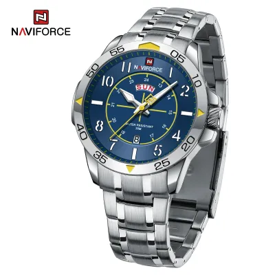 NAVIFORCE NF9204 Original Watches for Men Luxury Fashion Stainless Steel Strap Quartz Wrist watch Male Waterproof Sport Clock