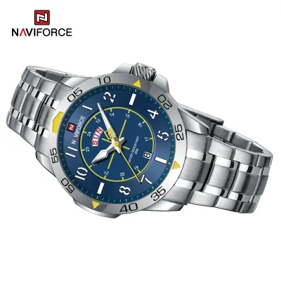 NAVIFORCE NF9204 Original Watches for Men Luxury Fashion Stainless Steel Strap Quartz Wrist watch Male Waterproof Sport Clock