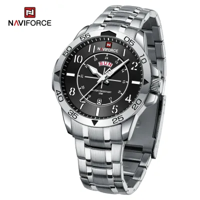 NAVIFORCE NF9204 Original Watches for Men Luxury Fashion Stainless Steel Strap Quartz Wrist watch Male Waterproof Sport Clock