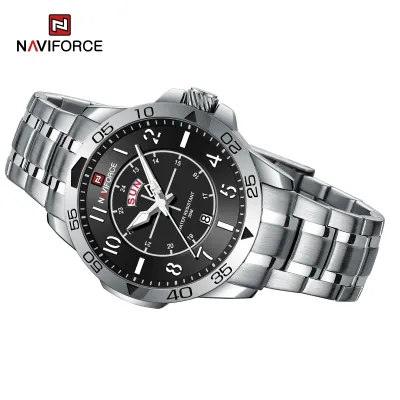 NAVIFORCE NF9204 Original Watches for Men Luxury Fashion Stainless Steel Strap Quartz Wrist watch Male Waterproof Sport Clock