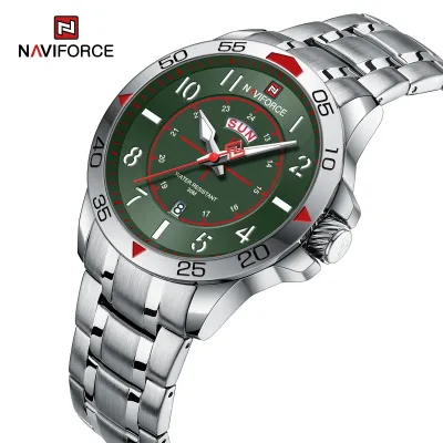 NAVIFORCE NF9204 Original Watches for Men Luxury Fashion Stainless Steel Strap Quartz Wrist watch Male Waterproof Sport Clock