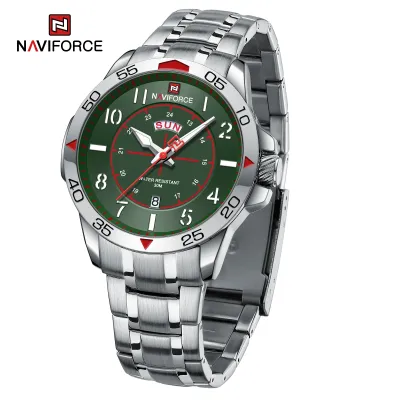 NAVIFORCE NF9204 Original Watches for Men Luxury Fashion Stainless Steel Strap Quartz Wrist watch Male Waterproof Sport Clock