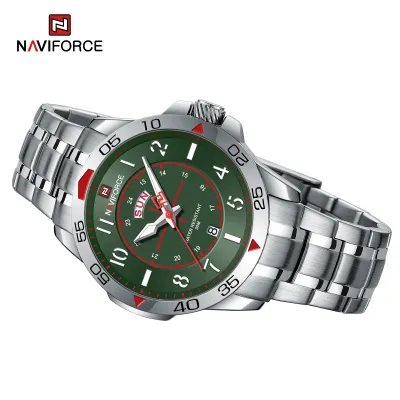 NAVIFORCE NF9204 Original Watches for Men Luxury Fashion Stainless Steel Strap Quartz Wrist watch Male Waterproof Sport Clock