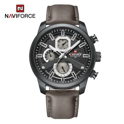 NAVIFORCE 9211 New Watches For Men Sports Man Leather Wristwatch Waterproof Quartz Classic Clock PU Leather