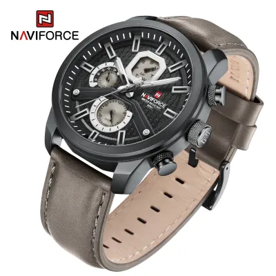 NAVIFORCE 9211 New Watches For Men Sports Man Leather Wristwatch Waterproof Quartz Classic Clock PU Leather