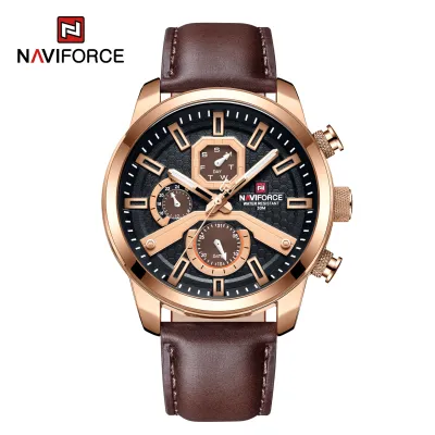 NAVIFORCE 9211 New Watches For Men Sports Man Leather Wristwatch Waterproof Quartz Classic Clock PU Leather