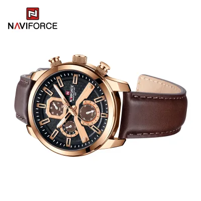 NAVIFORCE 9211 New Watches For Men Sports Man Leather Wristwatch Waterproof Quartz Classic Clock PU Leather
