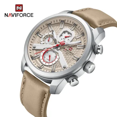 NAVIFORCE 9211 New Watches For Men Sports Man Leather Wristwatch Waterproof Quartz Classic Clock PU Leather