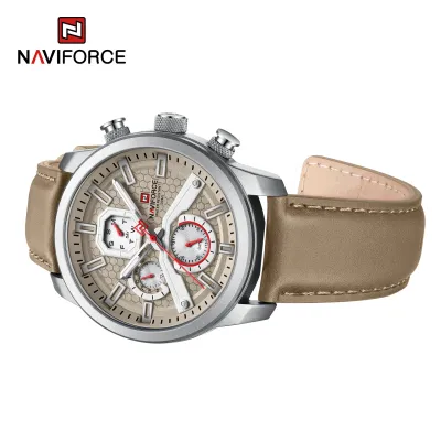 NAVIFORCE 9211 New Watches For Men Sports Man Leather Wristwatch Waterproof Quartz Classic Clock PU Leather