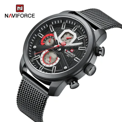 NAVIFORCE 9211 New Watches For Men Sports Man Stainless Steel Wristwatch Waterproof Quartz Classic Clock