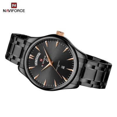 NAVIFORCE 9213 New Men Wristwatch Top Brand Luxury Date Week Man Watch Stainless Steel Classic Quartz Original Male Clock