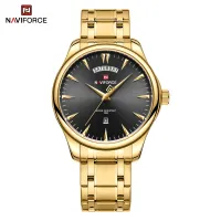 NAVIFORCE 9213 New Men Wristwatch Top Brand Luxury Date Week Man Watch Stainless Steel Classic Quartz Original Male Clock
