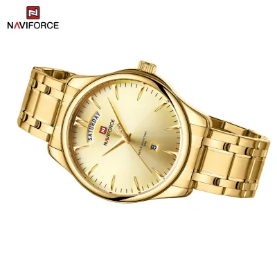 NAVIFORCE 9213 New Men Wristwatch Top Brand Luxury Date Week Man Watch Stainless Steel Classic Quartz Original Male Clock