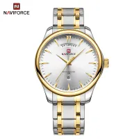 NAVIFORCE 9213 New Men Wristwatch Top Brand Luxury Date Week Man Watch Stainless Steel Classic Quartz Original Male Clock